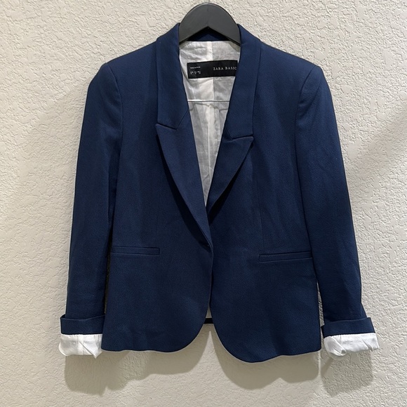 ▶️Zara◀️ Womens single button textured blazer jacket in Medium - Picture 11 of 14